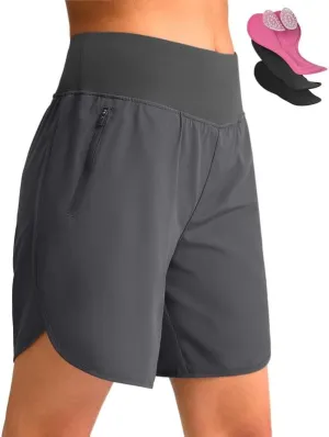 Women's Mountain Bike Shorts 4D Padded Cycling Shorts with Zipper Pockets High Waist Biking Riding Cycle Shorts