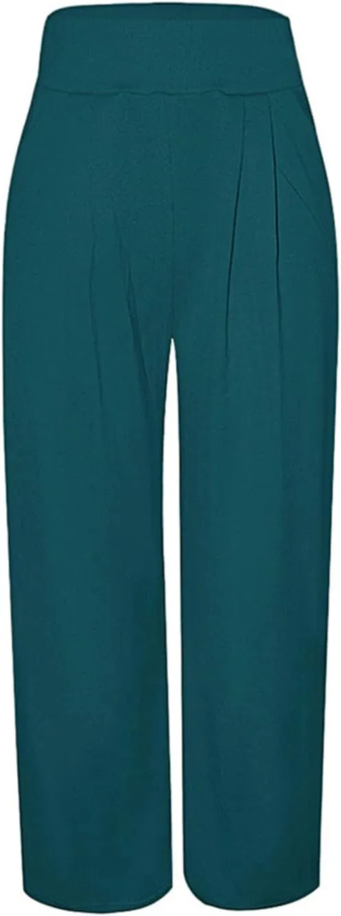 Women's Stretchy Wide Leg Palazzo Lounge Pants Casual Comfy High Waist Pajama Pants