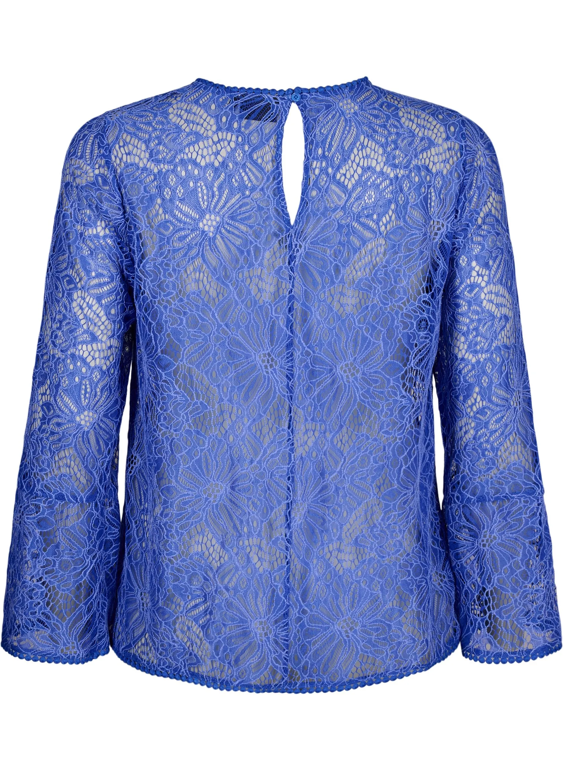 Zizzi Anne Lace Blouse in Blue
